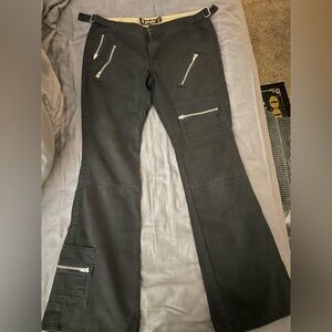 Plugg Black Flared pants with Zippers